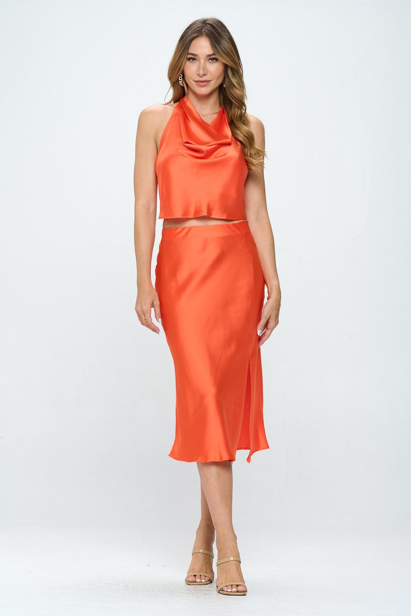 Silk skirt orange